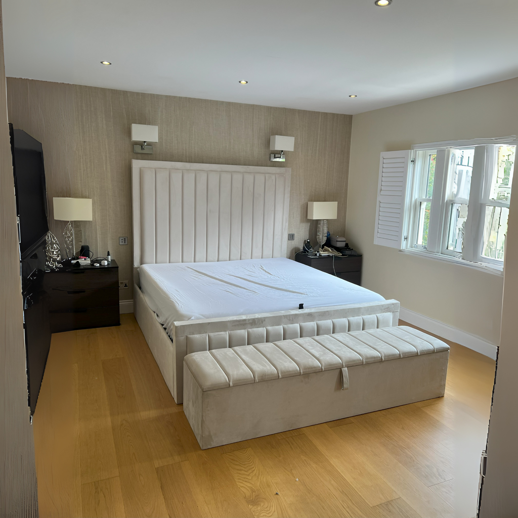 2025 Lines Bumper Bed – Safe & Stylish Comfort | Luxury Fabric Bed UK