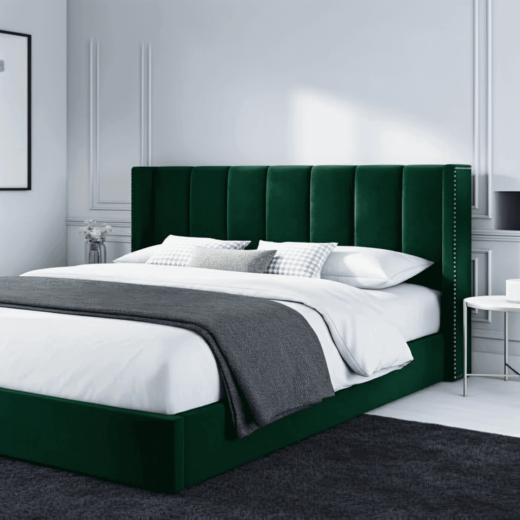 Francis Wingback Bed Frame – Chesterfield Upholstered Wingback Bed - UK Beds Direct ltd