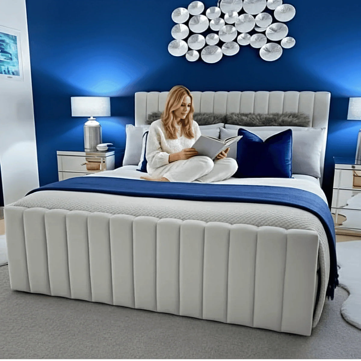 Francis Italian Modern Chesterfield Bed Frame - UK Beds Direct ltd