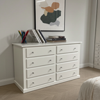 Cambridge 8-Drawer Chest – White, Grey & Dark Grey