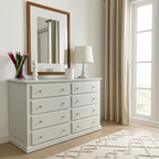 Cambridge 8-Drawer Chest – White, Grey & Dark Grey