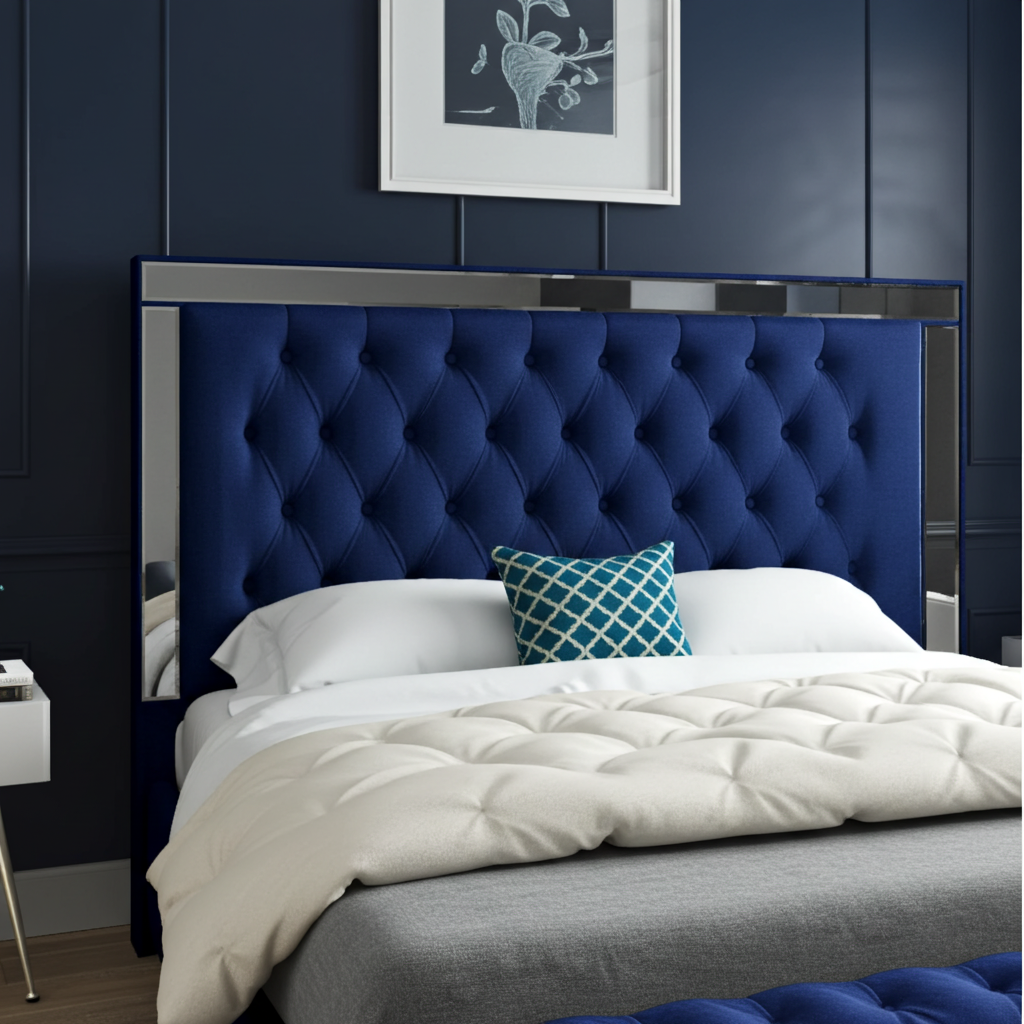 Mirage Royal – Mirrored Upholstered Soft Velvet Bed Frame | Luxury UK Design