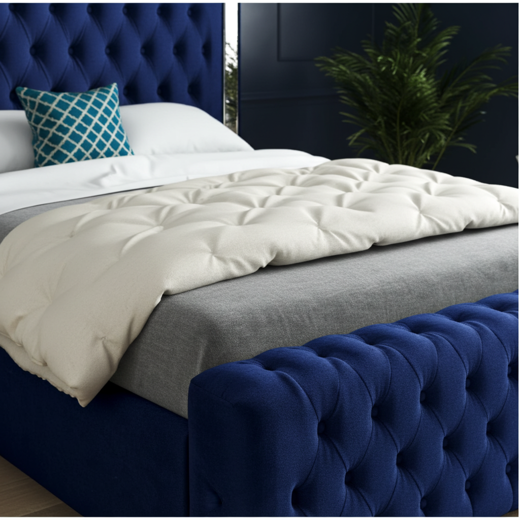 Mirage Royal – Mirrored Upholstered Soft Velvet Bed Frame | Luxury UK Design