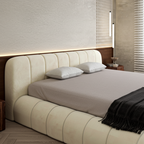 Luna Linear Upholstered Low Bed Frame