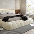 Luna Linear Upholstered Low Bed Frame