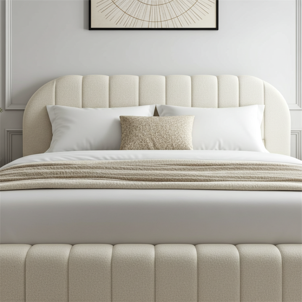 2025 Curve Cloud Bed– Ultra Comfort Upholstered Bed Frame | Luxury Fabric Bed UK