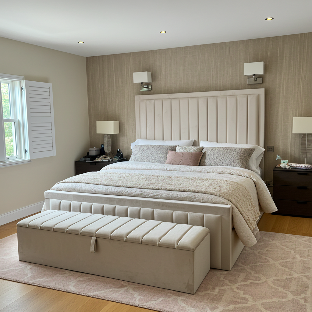 2025 Lines Bumper Bed – Safe & Stylish Comfort | Luxury Fabric Bed UK