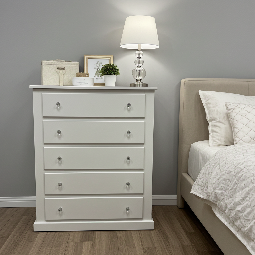 Kensington 5-Drawer Chest – Classic Grey Bedroom Storage