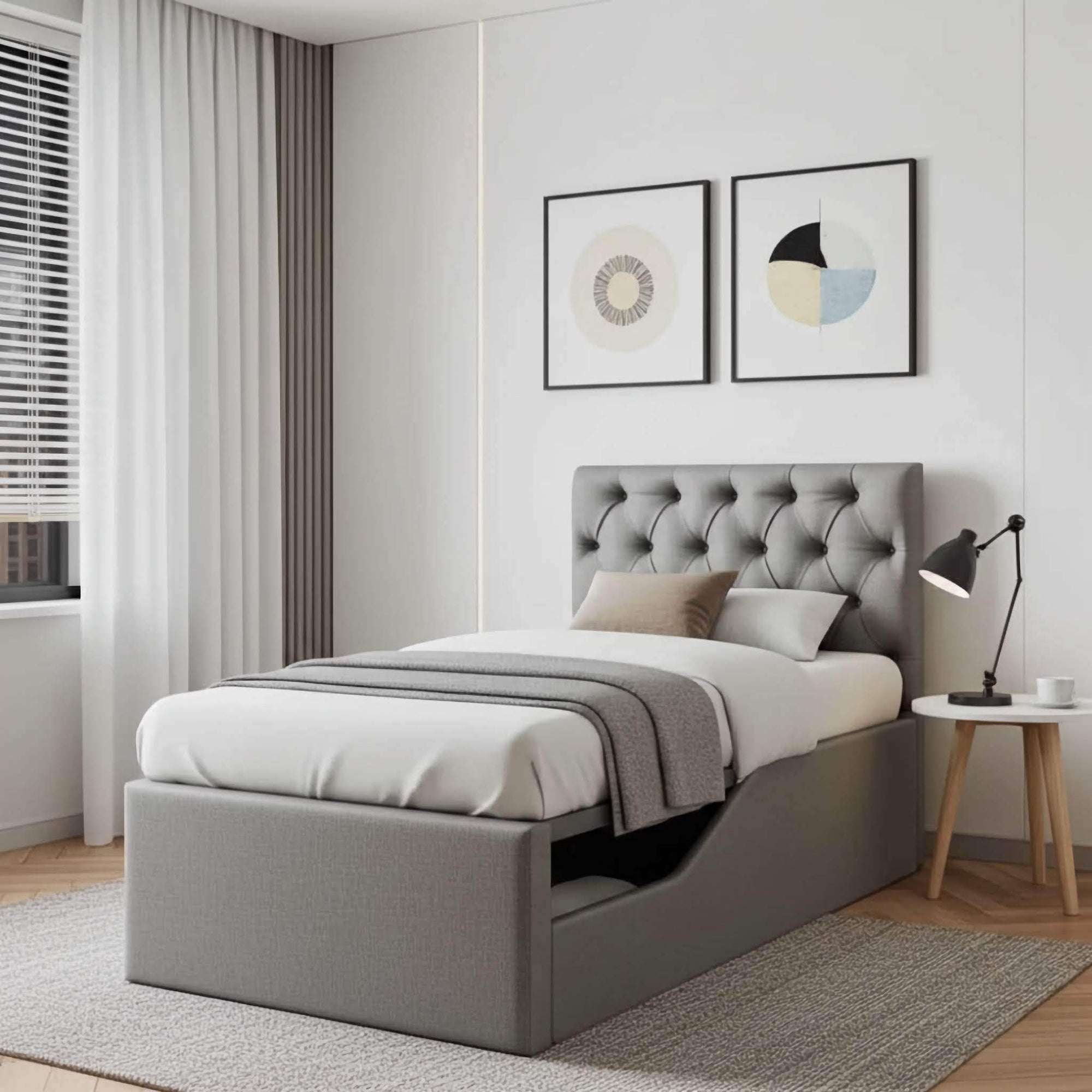 Carlos Kids Ottoman Bed With Safety Rail - UK Beds Direct ltd