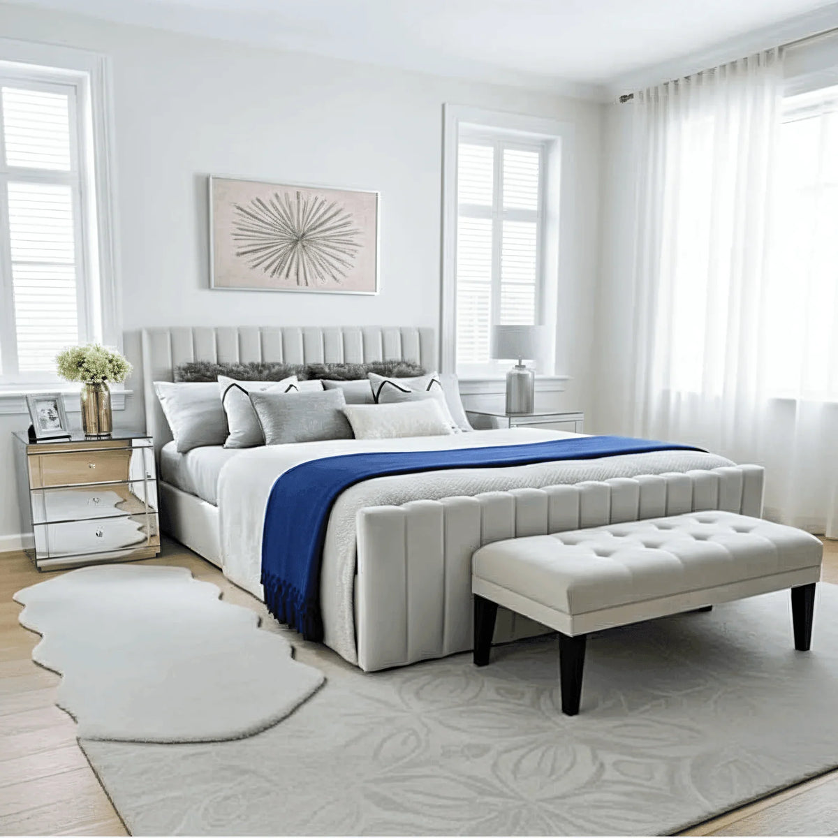 Francis Italian Modern Chesterfield Bed Frame - UK Beds Direct ltd