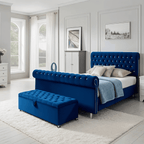 Magma Stud Scroll Sleigh Bed Frame UK - UK Beds Direct ltd