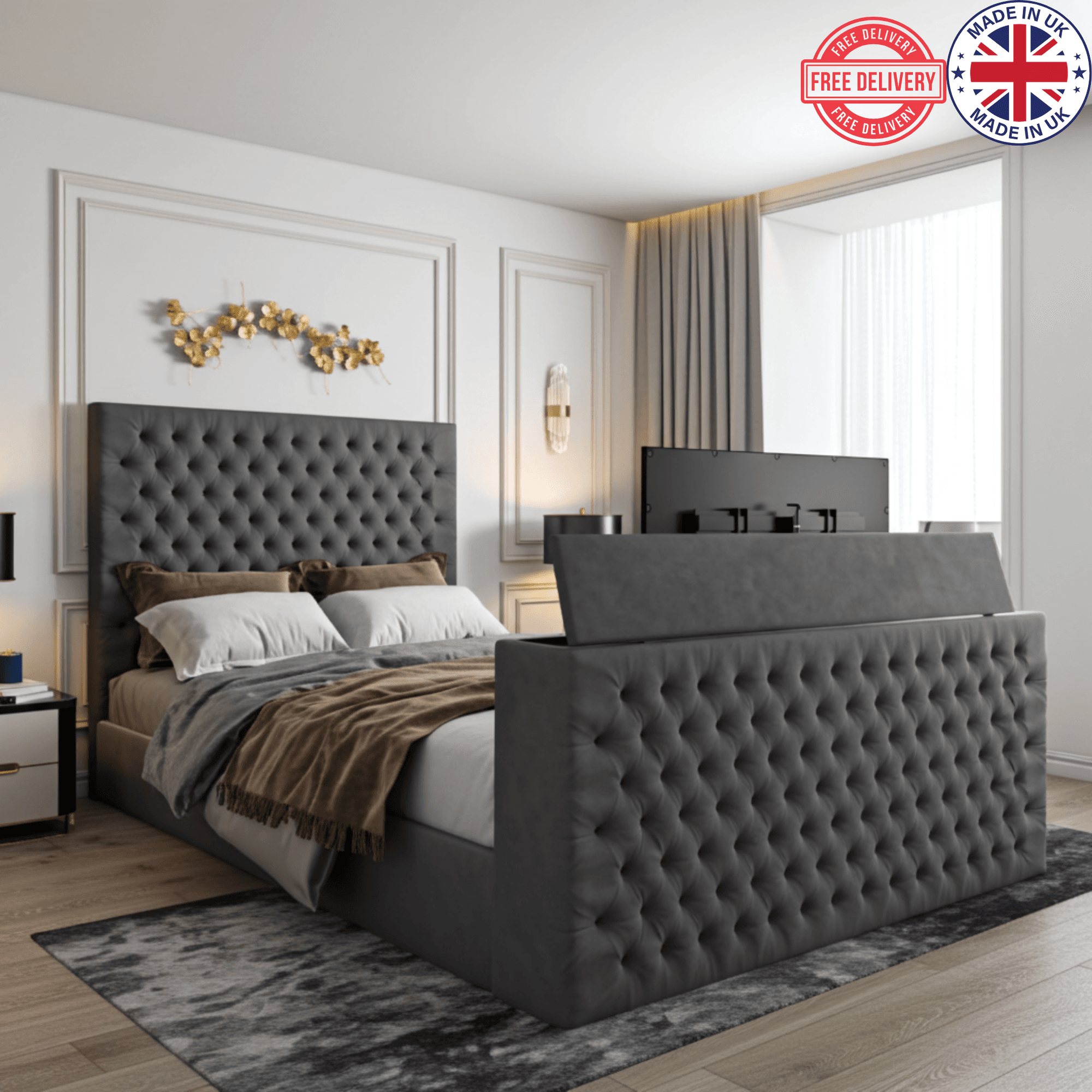 Wilton Chesterfield Tv Bed - UK Beds Direct ltd