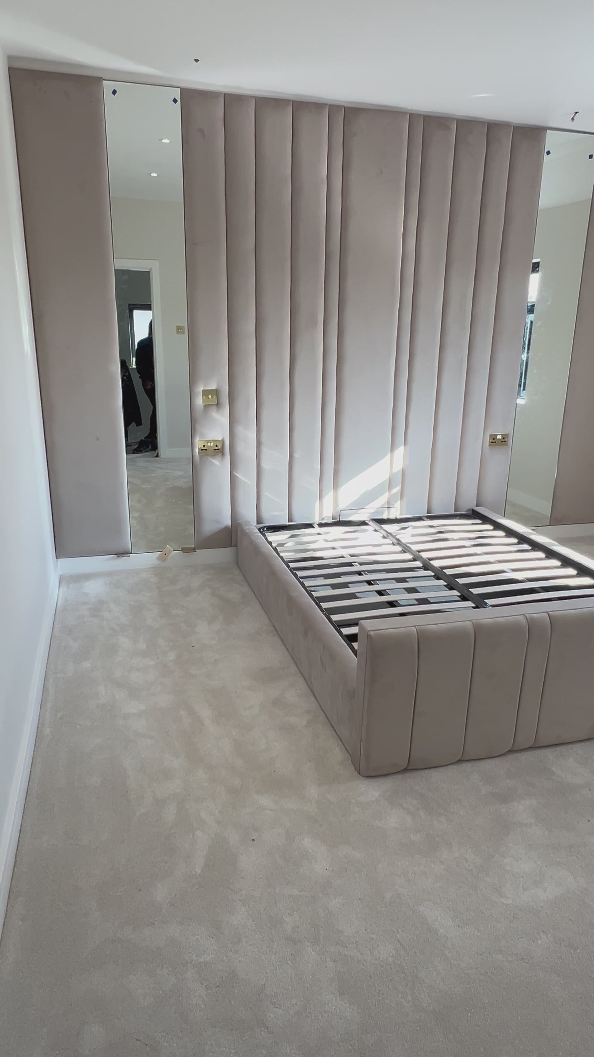 Vienna Wall Panel Bed – Bespoke Upholstered Bed Frame with Installation