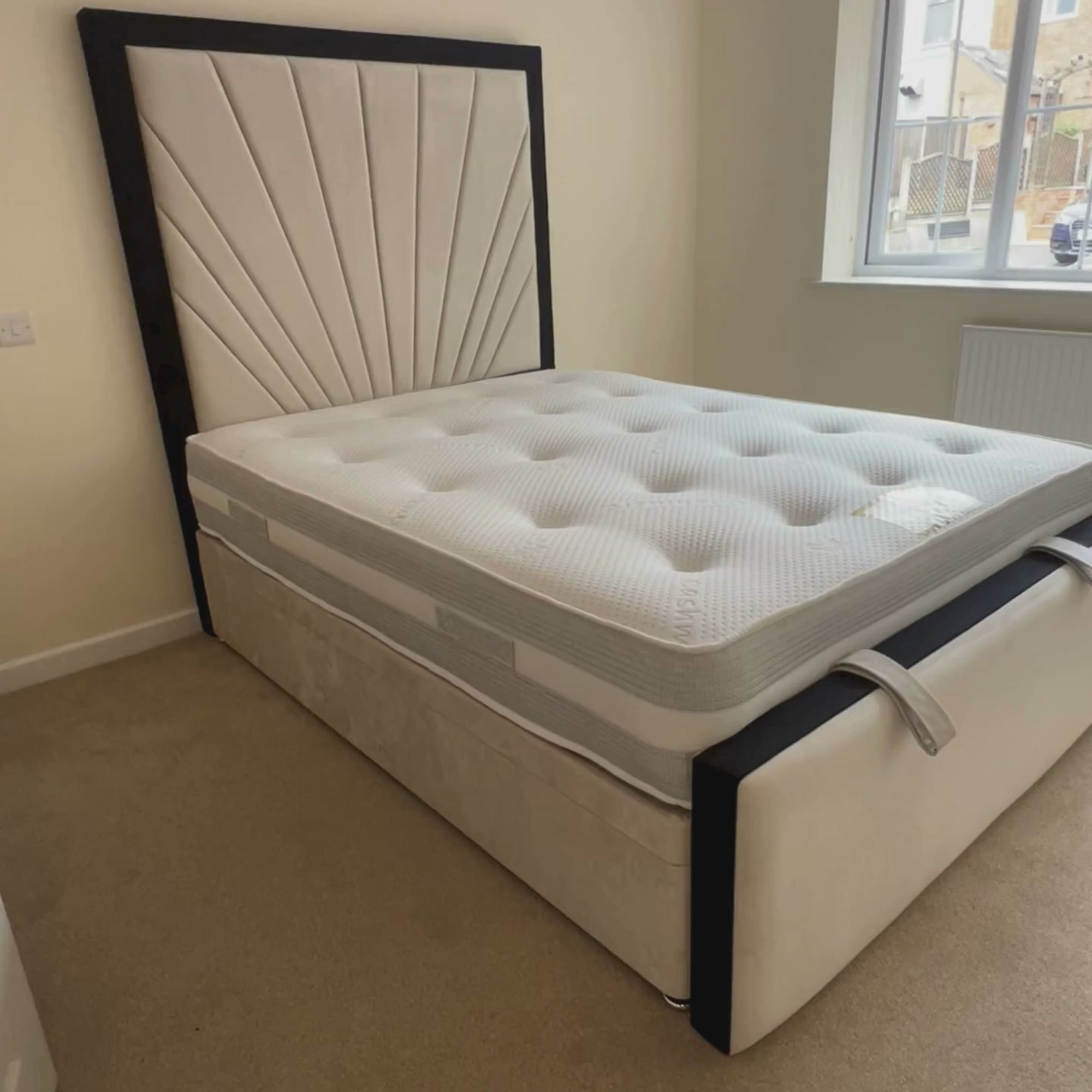 Sunrise Bed Frame – Handmade UK Bed with Floor-Standing Headboard
