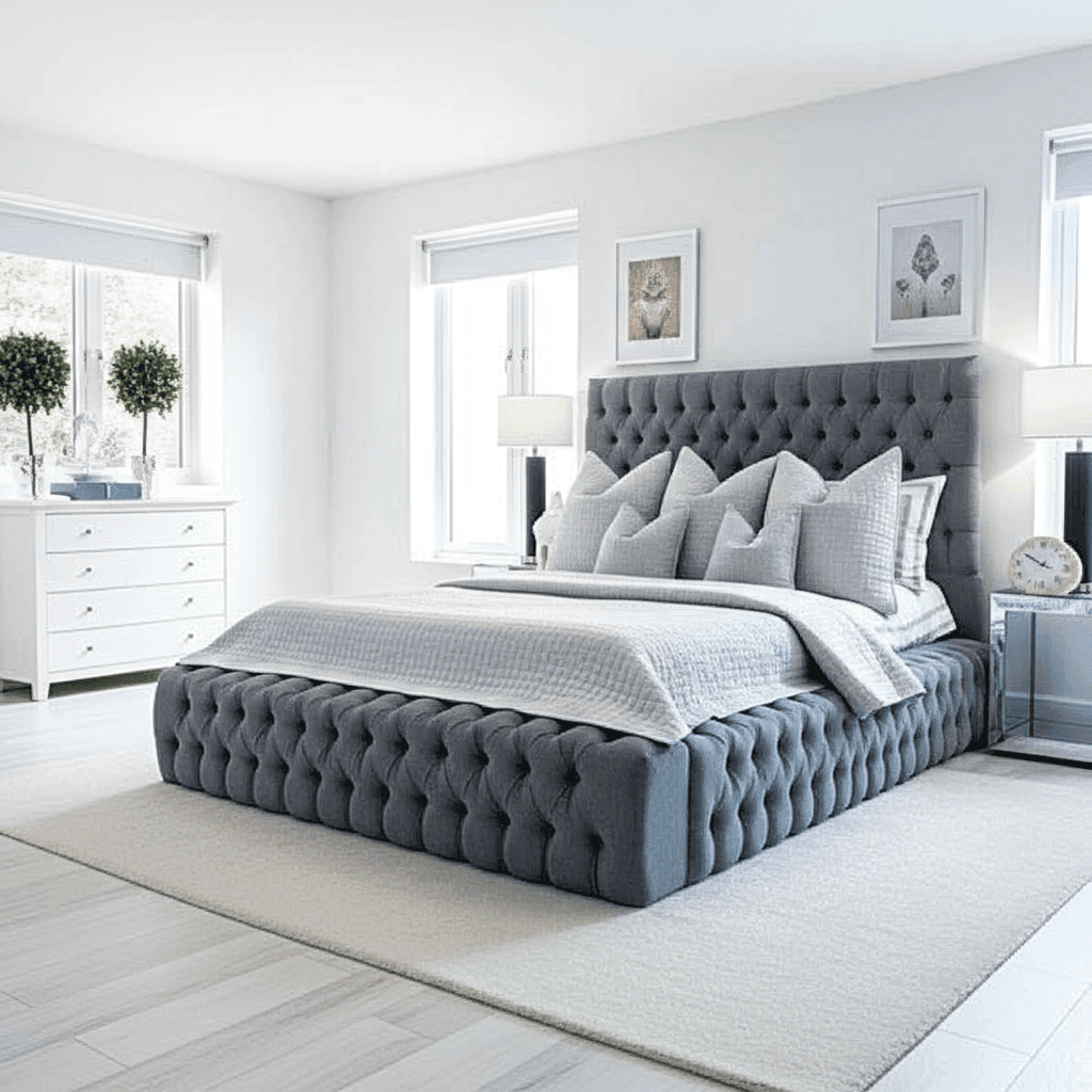 Luxeaire Ambassador Bed Frame UK – Luxury Upholstered Bed with Storage Options - UK Beds Direct ltd